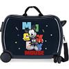 Disney Mickey's Party - Valigia per bambini, 50 x 38 x 20 cm, rigida ABS, chiusura a combinazione laterale, 34 l, 3 kg, 4 ruote, bagaglio a mano Blu