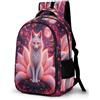 WECECE Zaini Fox Pattern Studenti 10 Anni Zaino per Computer Animal Fox Ragazze Classe 4-6 Cartella Scolastica Impermeabile Comodo Scuola e Tempo Libero Bookbag