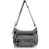 AdiStylinno Borsa a tracolla in denim da donna, grande capacità, in tela, stile retrò, casual, borsa a tracolla leggera con tasche multiple e tracolla regolabile