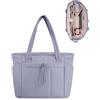 Wandering Nature Borsa Tote Donna con Cerniera & 40oz Tasca Elastica per Borraccia Borsa Università Donna Capiente per Laptop 15,6 Pollici per Viaggi Università e Lavoro (Brevetto in Corso)