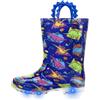 FUNCOO PLUS Stivali di Gomma per Ragazzi, Facili da maneggiare, Stivali di Gomma per | Impermeabile, stampa a cartoni animati, maniglie facili da infilare, suola antiscivolo, tomaia morbida, giochi di pozzanghera