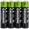 Grundig Batterie AA HR6 1,2 V, 1300 mAh, confezione da 4 batterie AA ricaricabili NI-MH, batterie AA per elettrodomestici