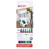 edding 4200 Brush Pen per Porcellana, Multicolore, 6 Penne, Punta 1-4 Mm, per Dipingere e Decorare Ceramica, Porcellana, Lavabile In Lavastoviglie, Asciugatura Rapida
