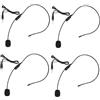 Vaguelly Microfono Headset Archetto, 4 Pezzi, Nero, Pickup Omnidirezionale | Braccio Regolabile, Registrazione Chiara, Plastico, Set da 4, per Amplificatore Vocale e Speaker