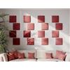 ua acoustics Set di 4 Pannelli acustici decorativi da parete in morbido velluto | Piastrelle fonoassorbenti e insonorizzanti | Pannelli morbidi | [4x Square (25x25cm) | Rosa]