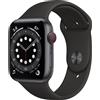 Apple Watch Series 6 Alluminio 44 mm (2020) | GPS + Cellular | Grigio Siderale | Cinturino Sportivo nero - ottimo
