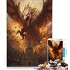 JIANGENNF Puzzle da 1000 pezzi per adulti L'attacco del drago di fuoco, gioco rompicapo, taglio di precisione, collezione d'artista, belle arti 38x52cm