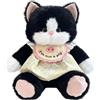 HOMEXYLYL Peluche gatto smoking con grembiule floreale, simpatico animaletto di peluche gattino
