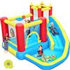 DIYJOTOFUN Hüpfburg - Castello per bambini con scivolo e parete da arrampicata, soffiatore incluso, materasso per saltare per interni ed esterni, per bambini da 3 a 10 anni, 274 x 310 x 218 cm, per