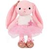 QYEHF Coniglietto di Peluche,Morbido Animale Imbottito per Coccole-39CM,per ragazze e ragazzi, lavabile in lavatrice-rosa