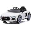 Baroni Toys Baroni Home Auto Macchina Elettrica per Bambini Audi R8 Sport, 12V Con MP3, Macchina telecomandata Full Optional, sedile in Eco pelle, porte apribili, Velocità 3-5 km/h, con Telecomando, Bianco