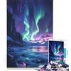 JIANGENNF Puzzle per ragazzi da 1000 pezzi con paesaggio aurora boreale, gioco educativo, divertente antistress, ottimo regalo per gli appassionati di videogiochi 38x26cm
