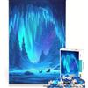 JIANGENNF Puzzle per ragazzi da 1000 pezzi, grotta dell'aurora boreale, decorazione da parete, passatempo per le vacanze, regalo di compleanno, regalo di viaggio, 50x75cm