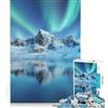 JIANGENNF Puzzle per adulti da 1000 pezzi, Aurora Boreale Islanda, gioco pratico, rilassante e stimolante per la mente, adatto come decorazione da scrivania, 38x26cm