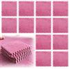 LUPATDY 12 tappetini puzzle a incastro, in schiuma, 30 x 30 cm, per bambini, per il soggiorno, la camera da letto, per il gioco (rosa)