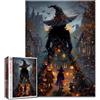 Tucocoo Puzzle da 1000 pezzi per adulti Halloween strega puzzle 50 x 70 cm Dark Fantasy Witch Haunted Village Puzzle Spettrale Notte d'Autunno Opera d'Arte, Gioco di Cervello Sfidante, Regalo gotico per la