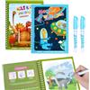 OSDUE Libro da Colorare ad Acqua 2 Pezzi con 2 penne magiche per in Viaggio | Libro Magico ad Acqua da Colorare riutilizzabili Facile da trasportare perRagazzi Ragazze Bambini Dai 3 Anni +