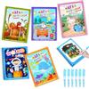 OSDUE Libro da Colorare ad Acqua 6 Pezzi con 6 penne magiche per in Viaggio | Libro Magico ad Acqua da Colorare riutilizzabili Facile da trasportare perRagazzi Ragazze Bambini Dai 3 Anni +