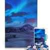 JIANGENNF Puzzle da 1000 pezzi per adulti con aurora boreale e Islanda, ideale per giochi in famiglia, corsa a tempo, adatto come decorazione da scrivania 50x75cm