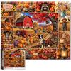 Tucocoo Puzzle da 1000 pezzi per adulti con toppe di zucca e scena della fattoria, puzzle fai da te per giochi di attività in famiglia, arte autunnale, decorazione da parete per la casa, regali artigianali