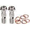 LE LEFOSSI Set di 2 viti di sfiato Banjo - Versione a doppio foro per cilindro freno e pinza freno moto (M10 x 1,25 mm), universali per moto, scooter, ciclomotori, Dirt/Pit Bike, ATV/Quad