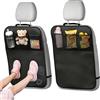 Aixxikum Protezione Sedile Auto Bambini, 2 Pezzi Copri Sedile Auto Bambini con 3 Tasche, Oxford 210D, Impermeabile, Organizer Sedile Posteriore Auto Universale, Organizzatore per Bottiglie Giocattoli Libri
