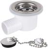 babominimer Raccordo ad angolo retto per scarico del lavandino camper, in acciaio inox, connettore idraulico per cucina marina, tenuta stagna per roulotte, barca, 7,6 cm, bianco