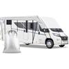 Mixabloem Copertura per camper Oxford 210D, impermeabile, a prova di inverno, con parasole, resistente tettoia per rimorchio per neve, ghiaccio, pioggia, grigio, diverse dimensioni disponibili (8,5 m x 3 m)