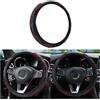 CGEAMDY Coprivolante Auto Universale, 37-38 cm Pelle Microfibra, Borgogna | Antiscivolo Traspirante, Cuciture Decorative, Presa Confortevole, per Tutte le Stagioni, Accessori Interni Auto
