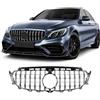 BinaParts Panamericana Griglia Nero Lucido con Cromo Adatto per Mercedes Classe E W213 S213 C238 A238 (2016-2020) con o senza Fotocamera Frontale