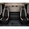 Generisch Coprisedili di alta qualità per Volvo FH Euro 6 1+1 - Nero con alcantara beige in pelle sintetica - Adattabili perfettamente