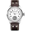 HRUODLAND Orologio Uomo Automatico con Design Militare da Aviatore Vintage, Cassa 44mm, Vetro Zaffiro, Movimento Automatico, Quadrante con Grande Numeri Luminosi BGW9, Cinturino in Pelle