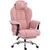 Dowinx Ampio Sedia Gaming,Ergonomica Ufficio,Rosa | Portata massima 230 kg,cuscino della seduta 55 cm,schienale reclinabile da 90° a 135°,ideale per casa,ufficio e videogiochi