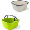 MAURY'S IL NUMERO UNO DEL RISPARMIO BACINELLA QUADRA IN PLASTICA CON MANICI 40 X 40 X H32 CM IN COLORE ASSORTITO