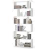 Habitdesign BLUCO Scaffale Salon, Libreria, Separatore Ambienti, Modello DANERYS, Colore Bianco Lucido, Dimensioni: 80 cm (larghezza) x 192 cm (altezza) x 24 cm (profondità)