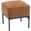 HOMCOM Poggiapiedi Ottomana Sgabello Basso Moderno 40x40x46 cm Marrone | Seduta imbottita spessa, gambe in acciaio, finta pelle, ottomana da camera, capacità 120 kg, per ingresso, corridoio
