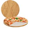 Relaxdays Taglieri per Pizza di Bambù in Set da 2, Piatti Tondi Ø 33cm, Carta da Forno Inclusa, Scanalature, naturale