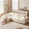 LINSY HOME Divano angolare in velluto a coste da 270 cm, divano modulare con divano a forma di L, per soggiorno e appartamento, senza montaggio, confezionato sottovuoto, 270 x 176 x 57 cm, beige