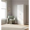 Dmora Thurso - Armadio Multiuso 2 Ante 3 Ripiani, 2 Ante: 69.2x180h cm, - Bianco