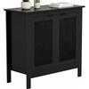 Yvsevnr Credenza Cucina Nera Mobiletto Contenitore con Ripiani Regolabili, Legno | Mobile da Cucina, Armadietto Organizzatore Stile Country, Gambe in metallo, Antiribaltamento, Buffet per Soggiorno, Vintage