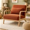 Sicaan Poltrona vintage scandinava MARIE in velluto a coste color terracotta