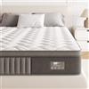 BedStory Materasso 140 x 200 cm, altezza 26 cm, materasso a molle insacchettate, grado di durezza H4, con memory foam ad alta densità e molle insacchettate indipendenti, allevia la schiena, per adulti