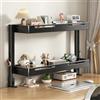 Nordivo Mensola Organizer da Scrivania con Morsetto, Libreria da Scrivania a 2 Livelli, Scaffale in Metallo Salvaspazio, Portaoggetti per Casa, Dormitorio e Ufficio(Black,L46cm/18in)