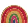 Relaxdays Zerbino in Cocco, Semi Cerchio 40x60 cm, Design Arcobaleno, Interni e Esterni, Tappetino Antiscivolo, Colorato