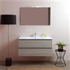 Kiamami Valentina Mobile Bagno Sospeso 100 Cm Effetto Legno Olmo Berlin | Due cassetti soft-close, lavabo ceramica, specchio 100x60 cm con led, finitura olmo leone, stile moderno