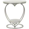 Mauro Ferretti Tavolinetto Heart Argento, Iron e Marble, Ø 40x45,5 cm