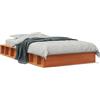 ATOMSTACK MAKER Letto in legno di pino massiccio, 100 x 200 cm, colore marrone cera, con rete integrata in compensato, struttura bassa da 21 cm, ideale per camere da letto piccole e stile rustico o scandinavo