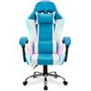 Avilia Sedia Gaming Ergonomica RGB con Cuscino Lombare Massaggiante Poltrona Ufficio Reclinabile con Ruote, Telecomando, Braccioli Imbottiti e Altezza Regolabile (Azzurro)