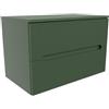 Parama Mobile bagno sospeso 70cm due cassetti verde foresta cannettato con top | Tigua