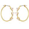 GUESS Orecchini a cerchio con pietra di cristallo color oro